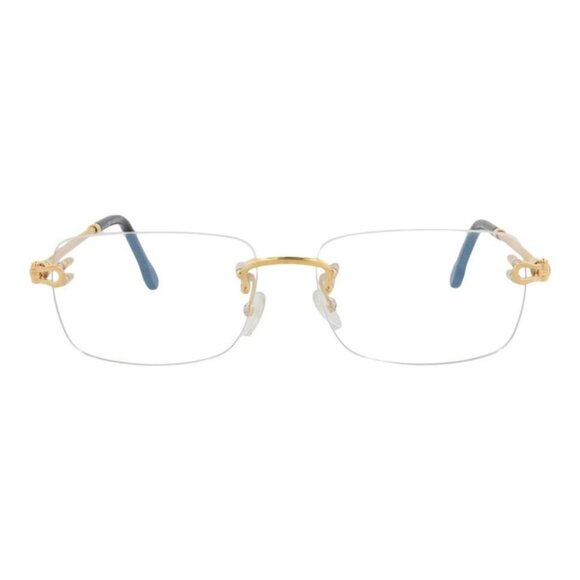 Fred Womens Square/Rectangle Gold Gold Transparent Fashion Designer Eyewear - Picture 1 of 4